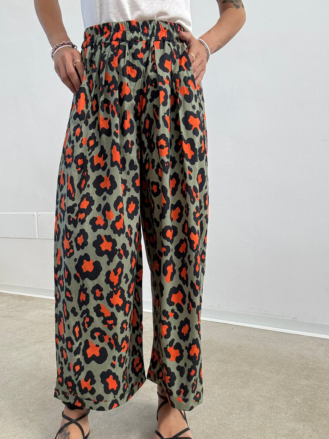 PANTALONE OLIMPIA MACU SALVIA/ARANCIO