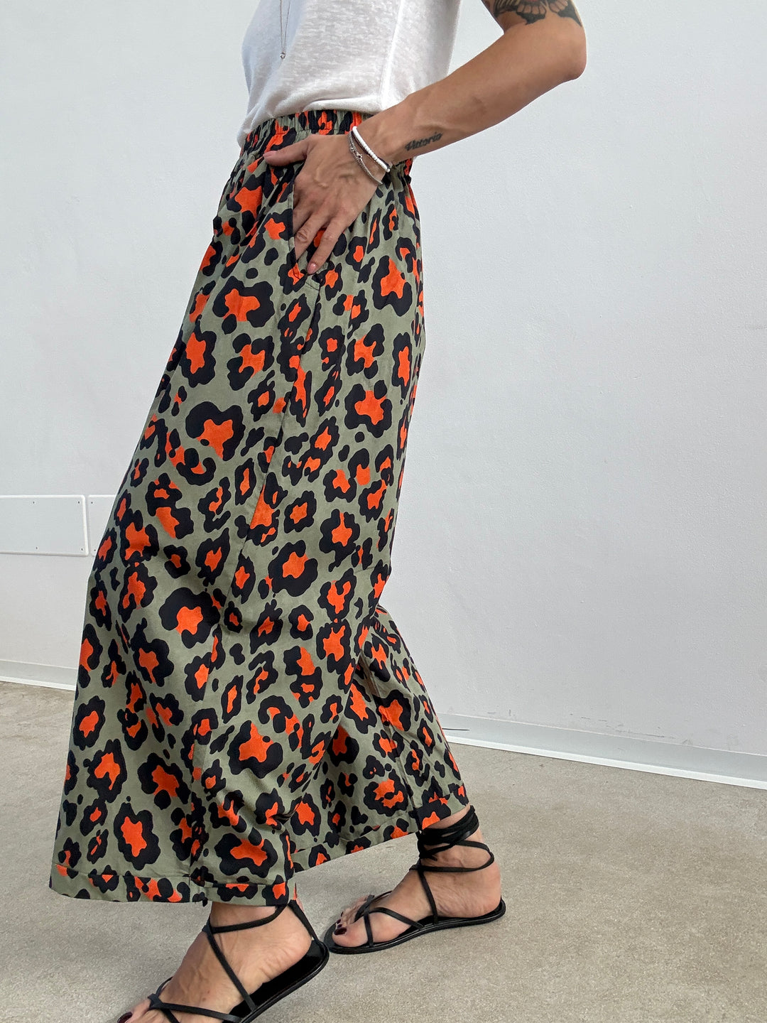 PANTALONE OLIMPIA MACU SALVIA/ARANCIO