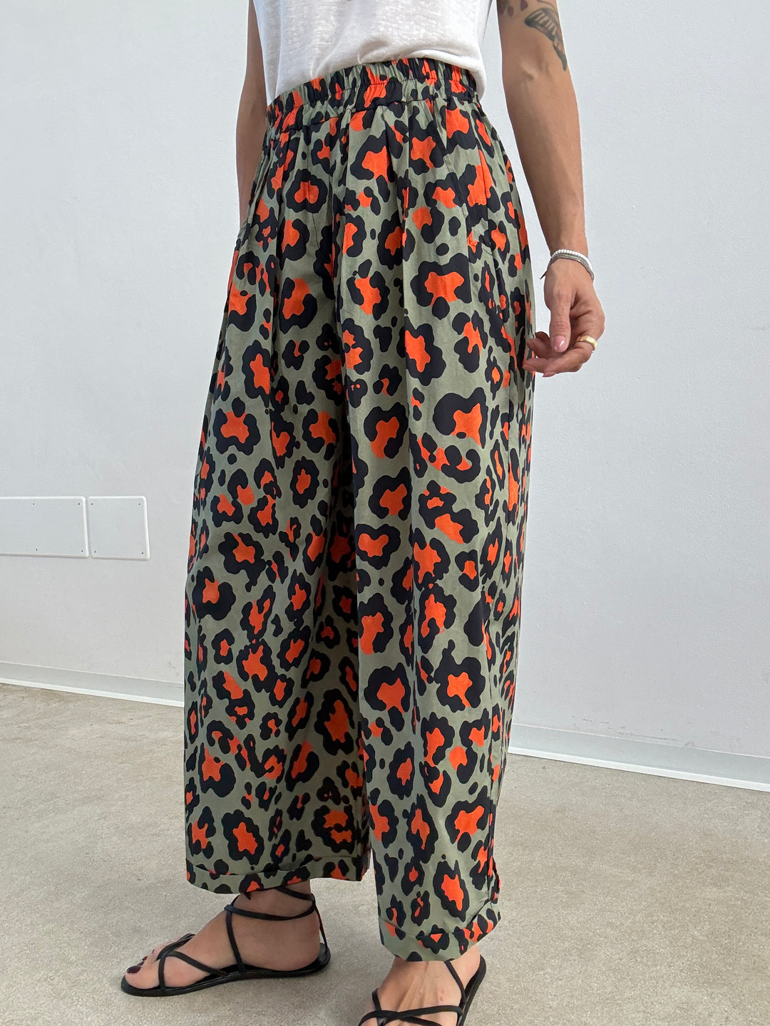 PANTALONE OLIMPIA MACU SALVIA/ARANCIO
