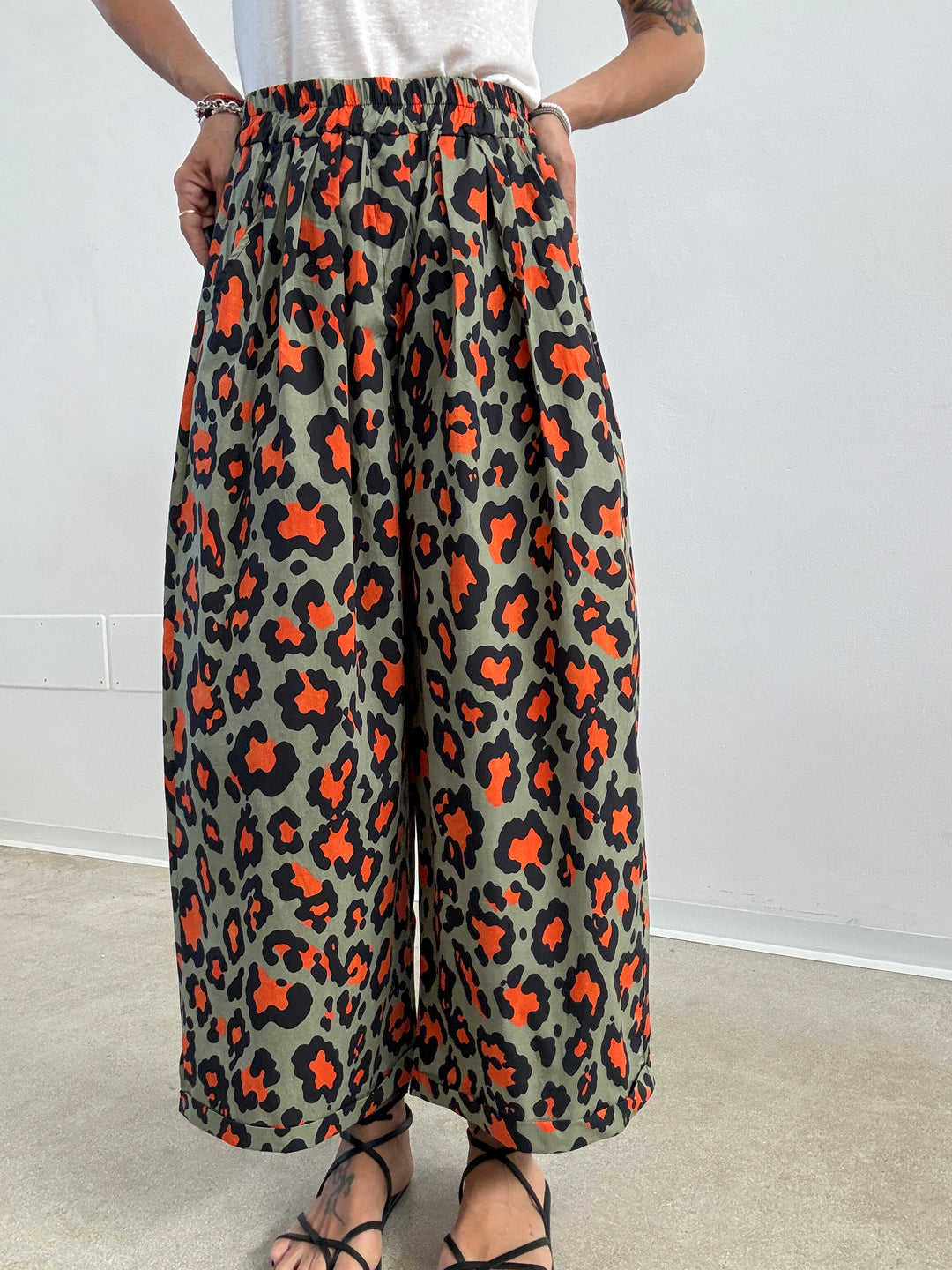 PANTALONE OLIMPIA MACU SALVIA/ARANCIO