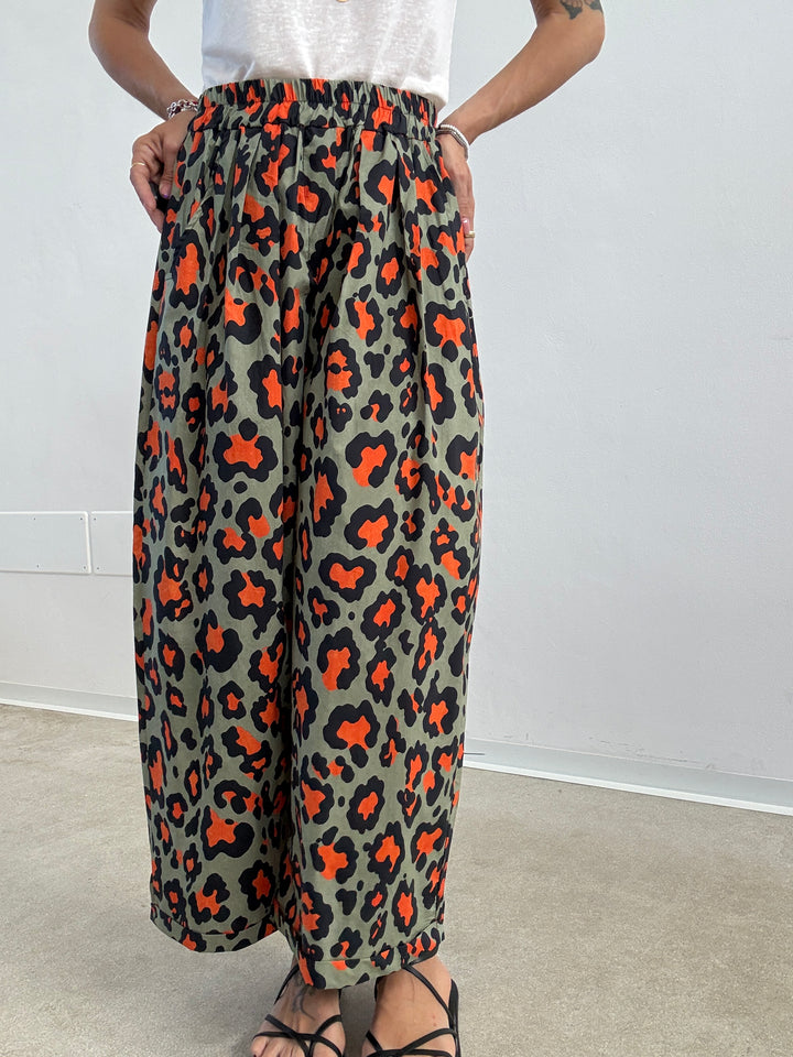 PANTALONE OLIMPIA MACU SALVIA/ARANCIO