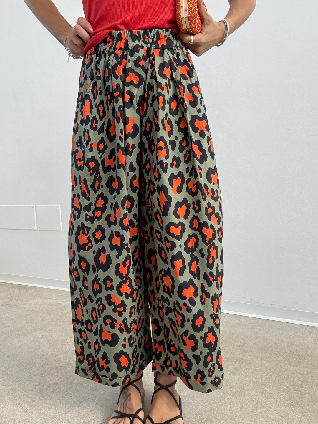 PANTALONE OLIMPIA MACU SALVIA/ARANCIO