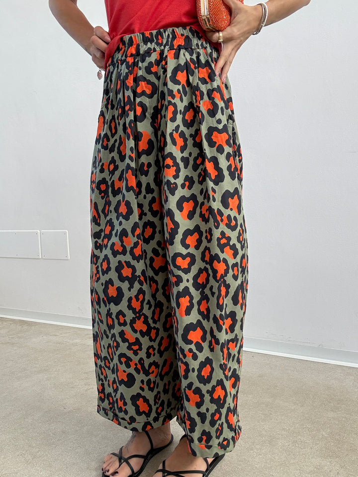 PANTALONE OLIMPIA MACU SALVIA/ARANCIO