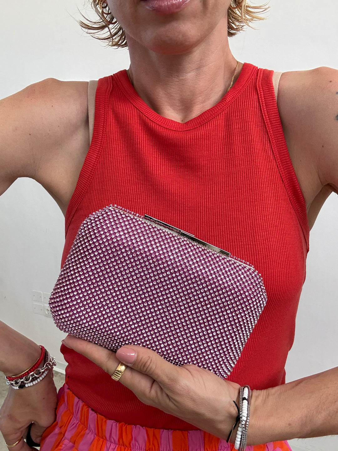 POCHETTE STRASS MAGENTA