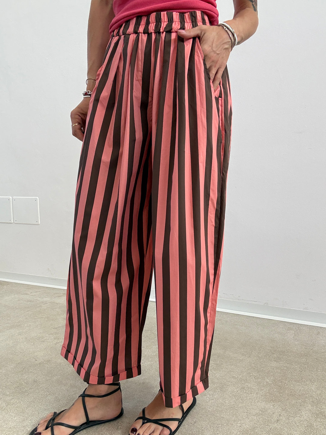 PANTALONE OLIMPIA RIGA CIOCCO/FRAGOLA