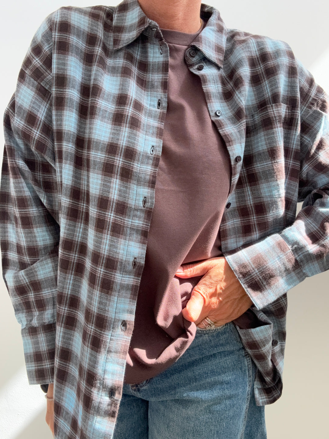 CAMICIA JAMIE FLANELLA SCACCO SKY/CIOCCO