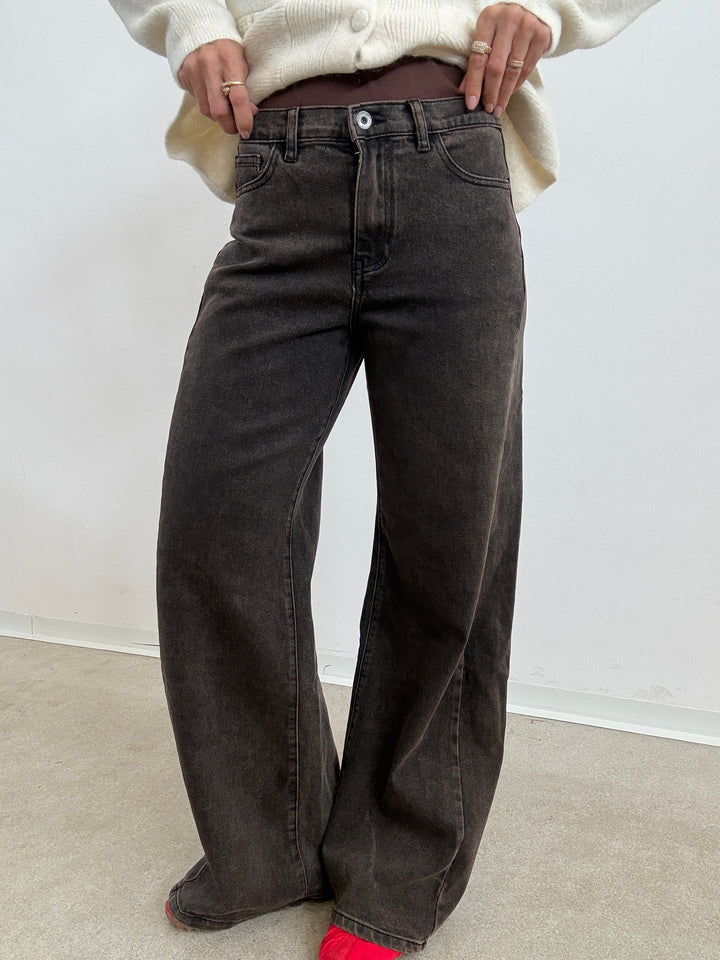 DENIM SPICCHIO STONEWASH MARRONE