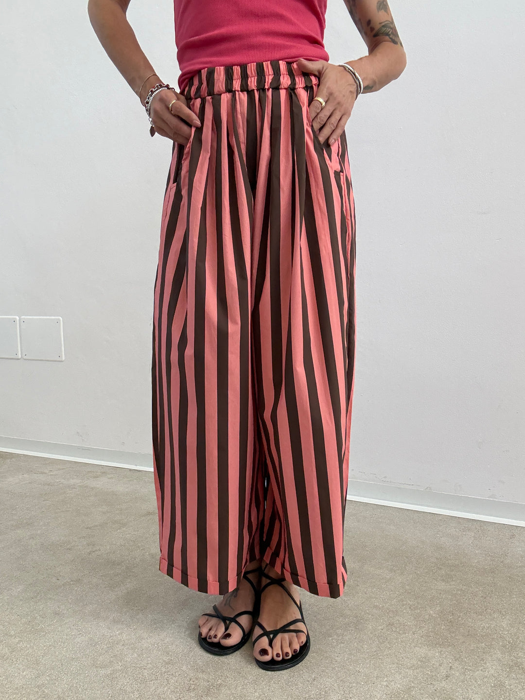 PANTALONE OLIMPIA RIGA CIOCCO/FRAGOLA
