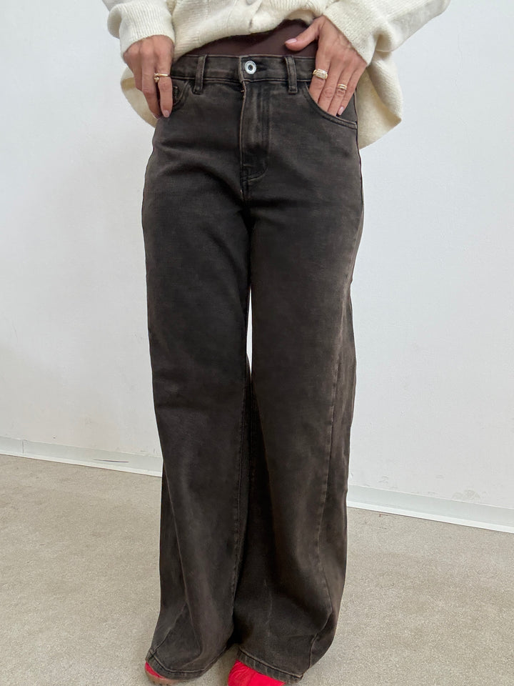 DENIM SPICCHIO STONEWASH MARRONE