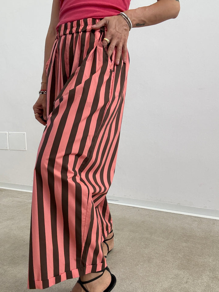 PANTALONE OLIMPIA RIGA CIOCCO/FRAGOLA