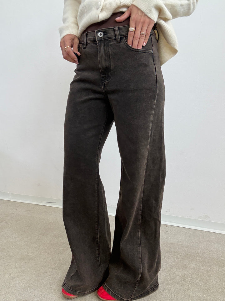 DENIM SPICCHIO STONEWASH MARRONE