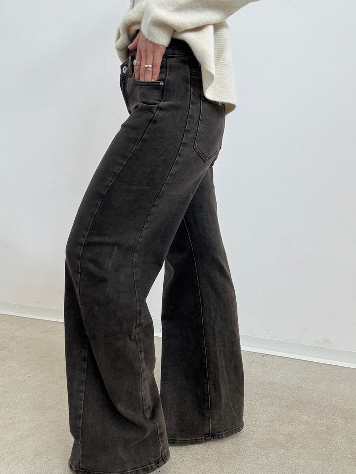 DENIM SPICCHIO STONEWASH MARRONE