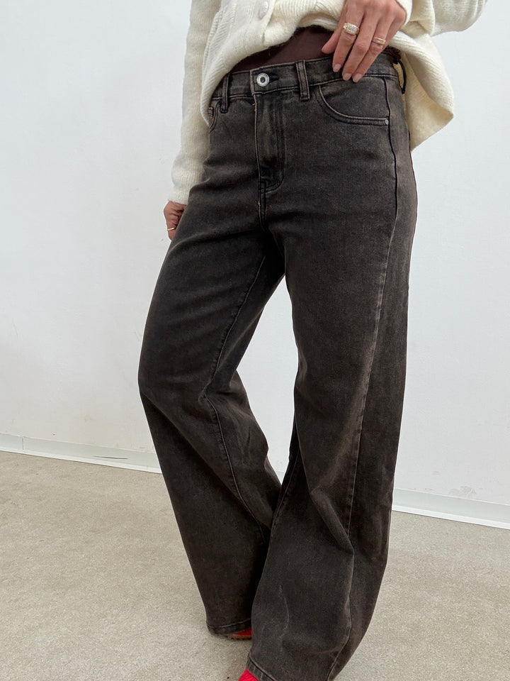 DENIM SPICCHIO STONEWASH MARRONE