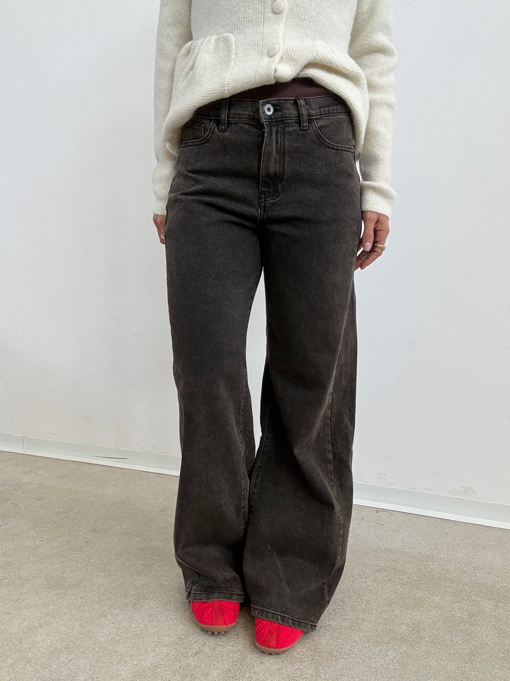 DENIM SPICCHIO STONEWASH MARRONE