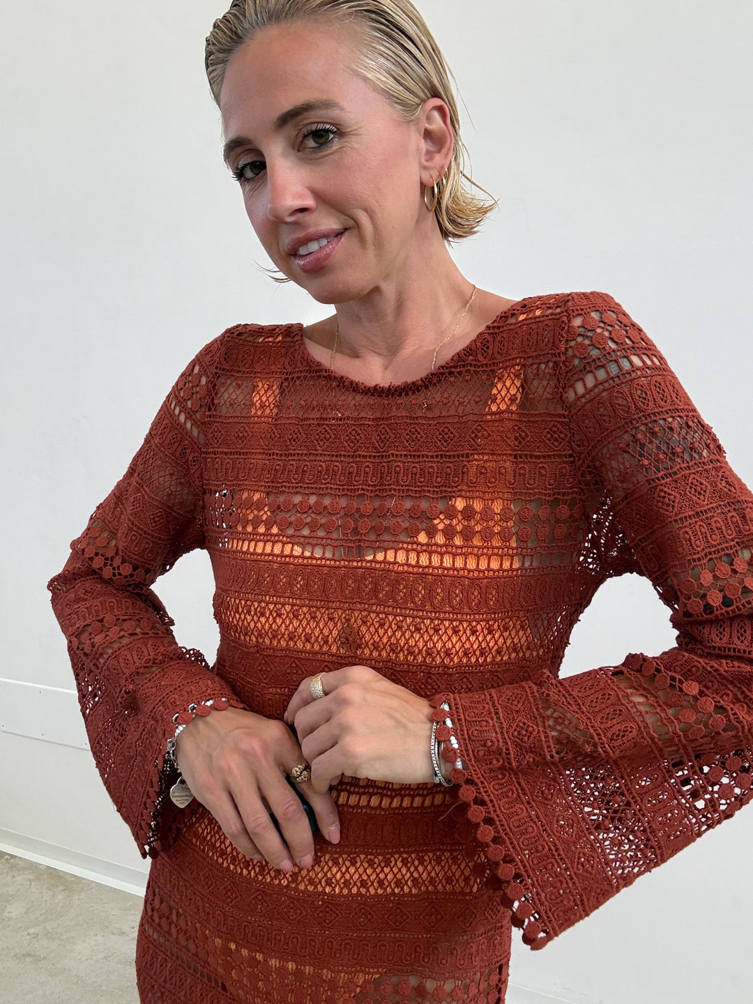 ABITO CROCHET ORANGE RUST