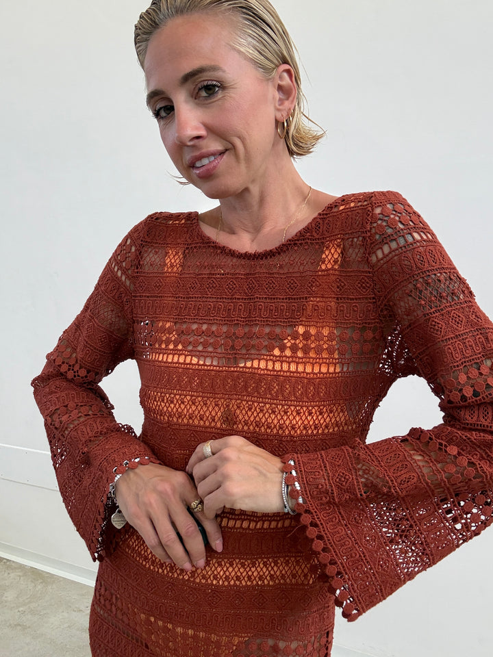 ABITO CROCHET ORANGE RUST