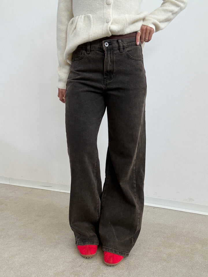 DENIM SPICCHIO STONEWASH MARRONE