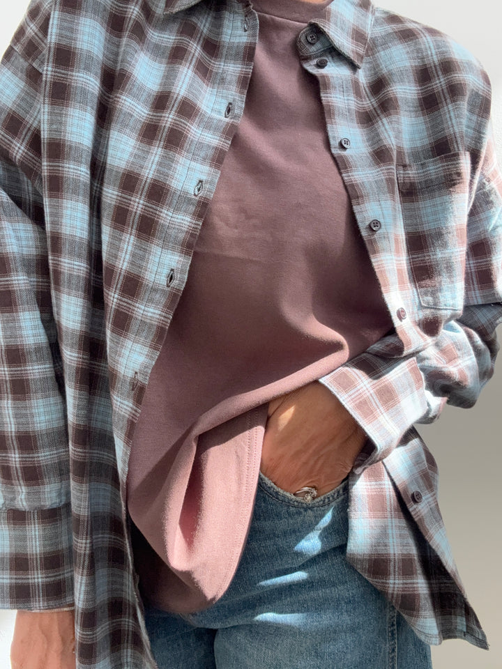 CAMICIA JAMIE FLANELLA SCACCO SKY/CIOCCO