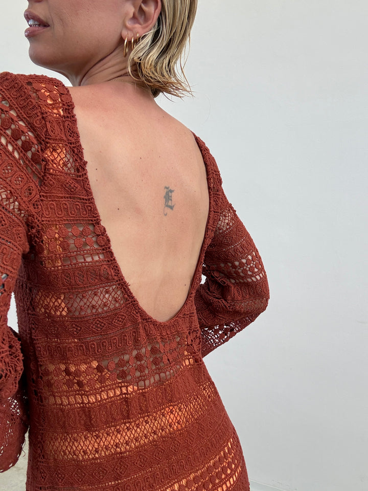 ABITO CROCHET ORANGE RUST