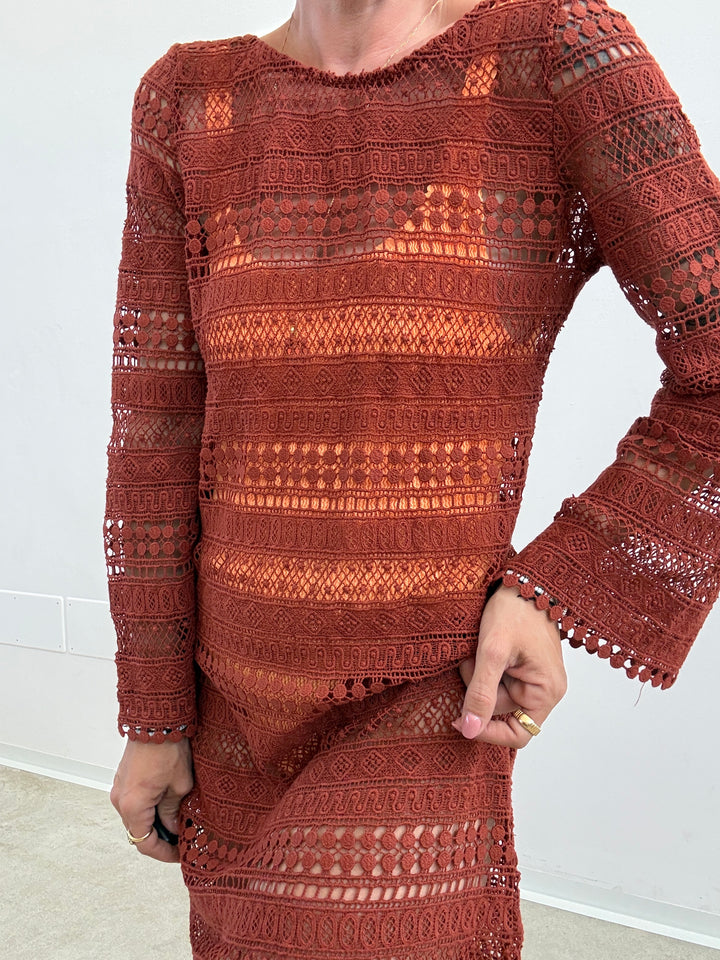 ABITO CROCHET ORANGE RUST