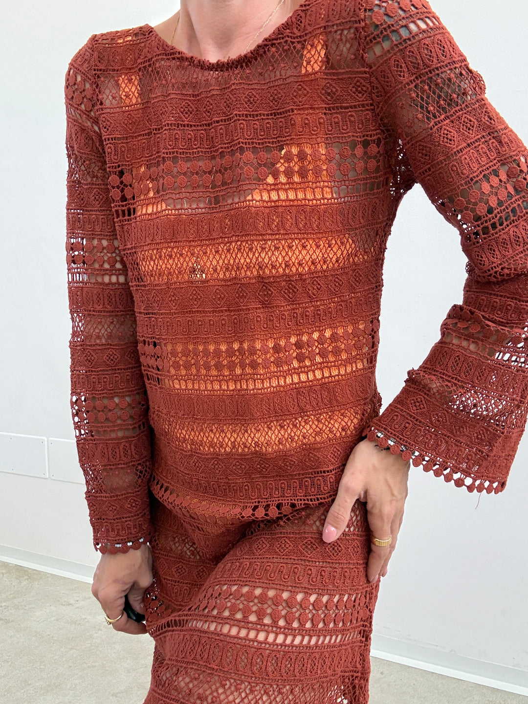 ABITO CROCHET ORANGE RUST