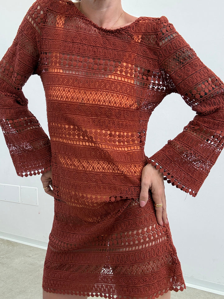ABITO CROCHET ORANGE RUST