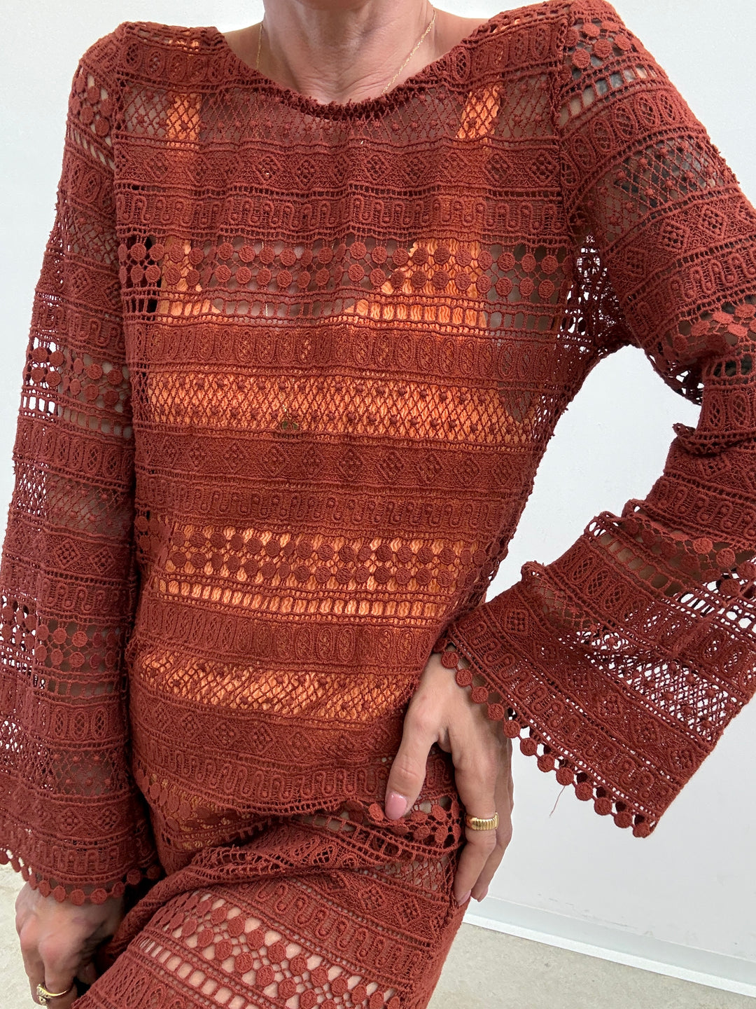 ABITO CROCHET ORANGE RUST