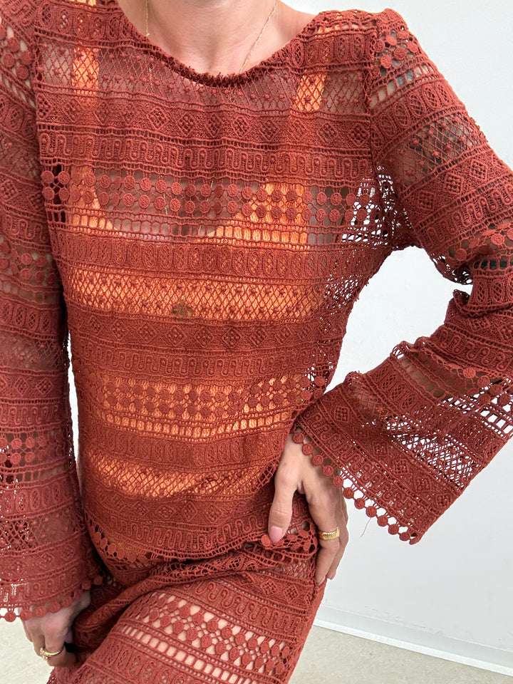 ABITO CROCHET ORANGE RUST