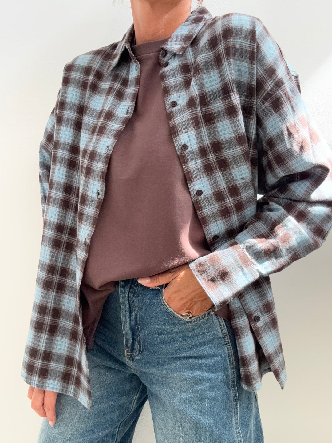 CAMICIA JAMIE FLANELLA SCACCO SKY/CIOCCO