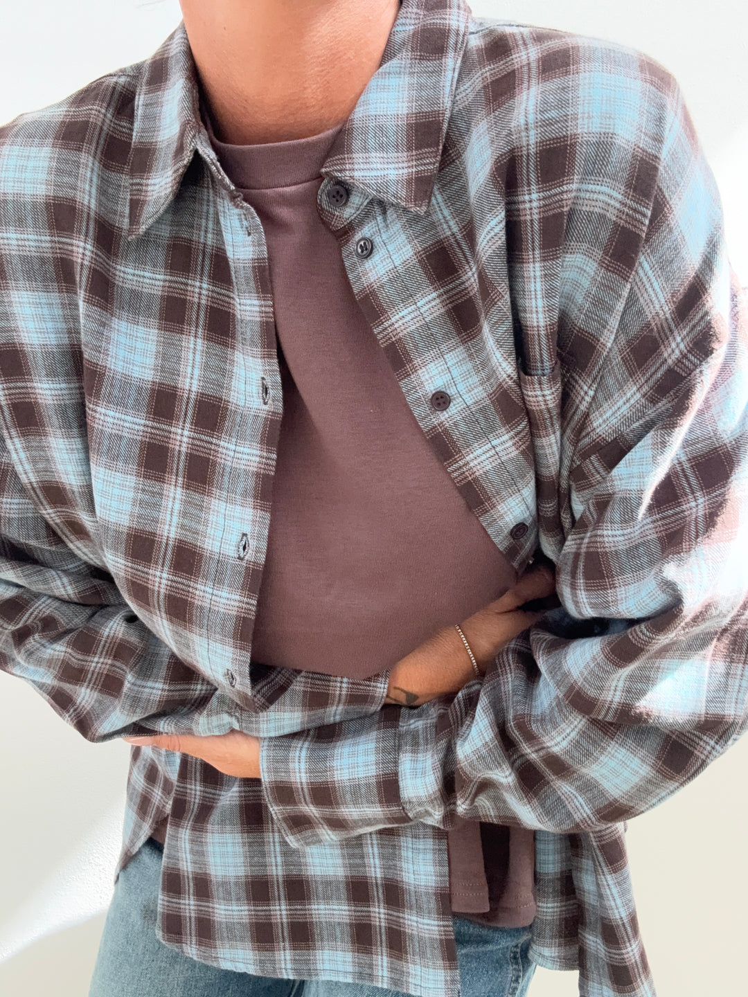 CAMICIA JAMIE FLANELLA SCACCO SKY/CIOCCO