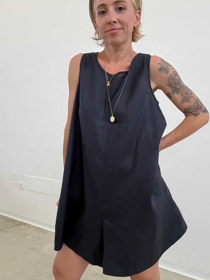 JUMPSUIT MELANIA LINO BLU NOTTE