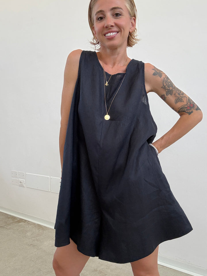 JUMPSUIT MELANIA LINO BLU NOTTE