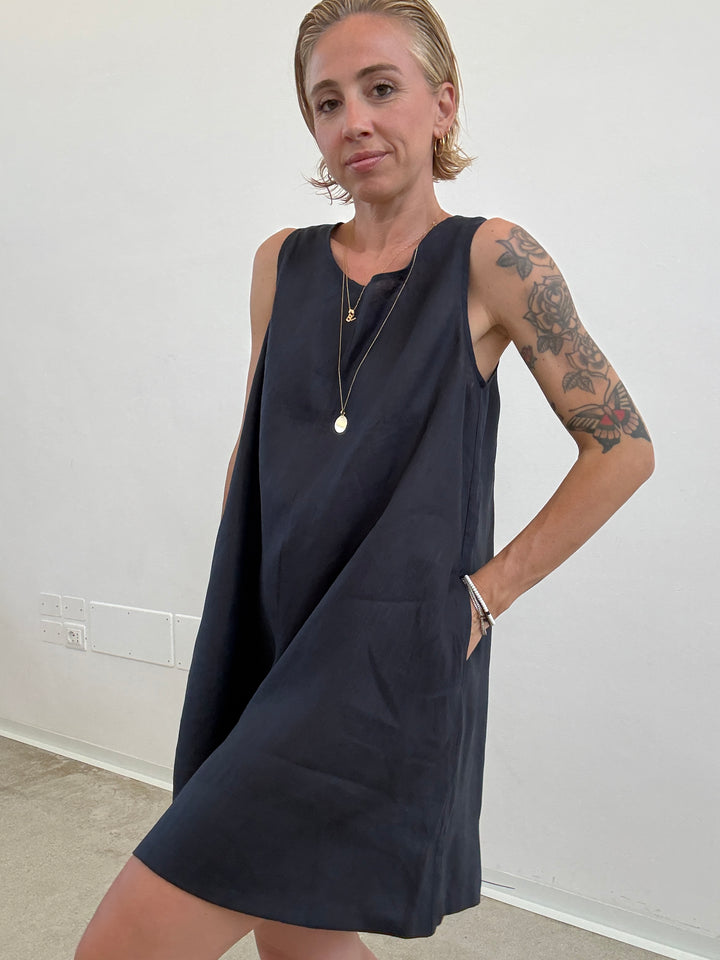 JUMPSUIT MELANIA LINO BLU NOTTE