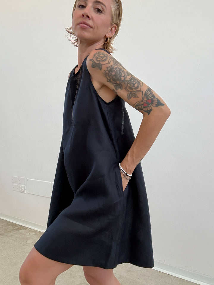 JUMPSUIT MELANIA LINO BLU NOTTE
