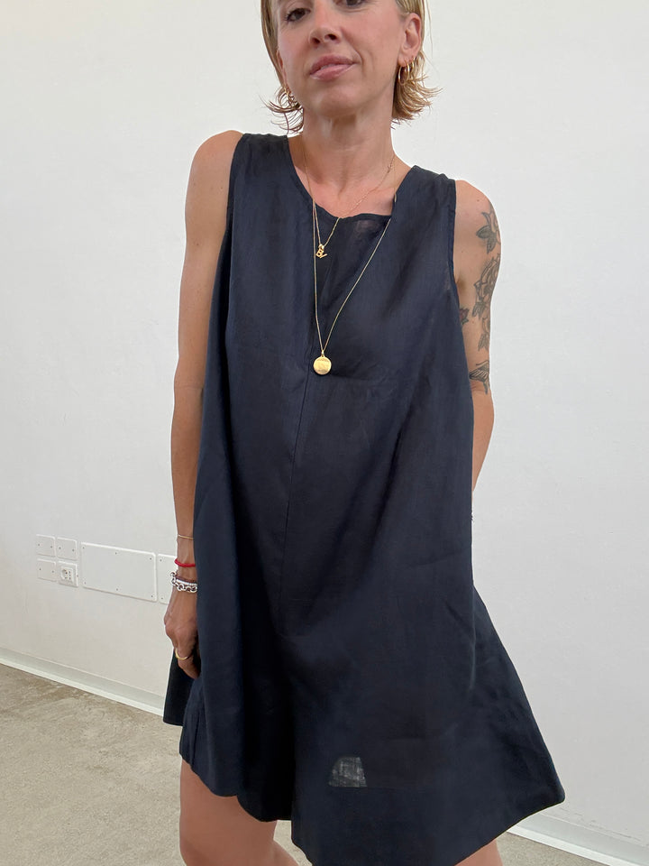 JUMPSUIT MELANIA LINO BLU NOTTE
