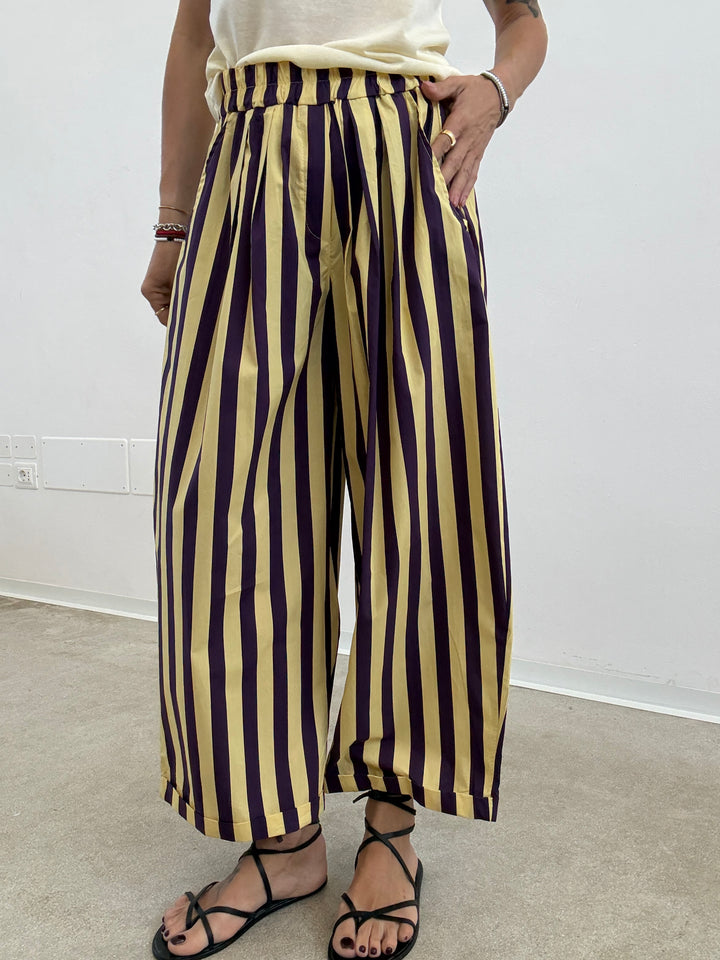 PANTALONE OLIMPIA RIGA LIMONE/VIOLA