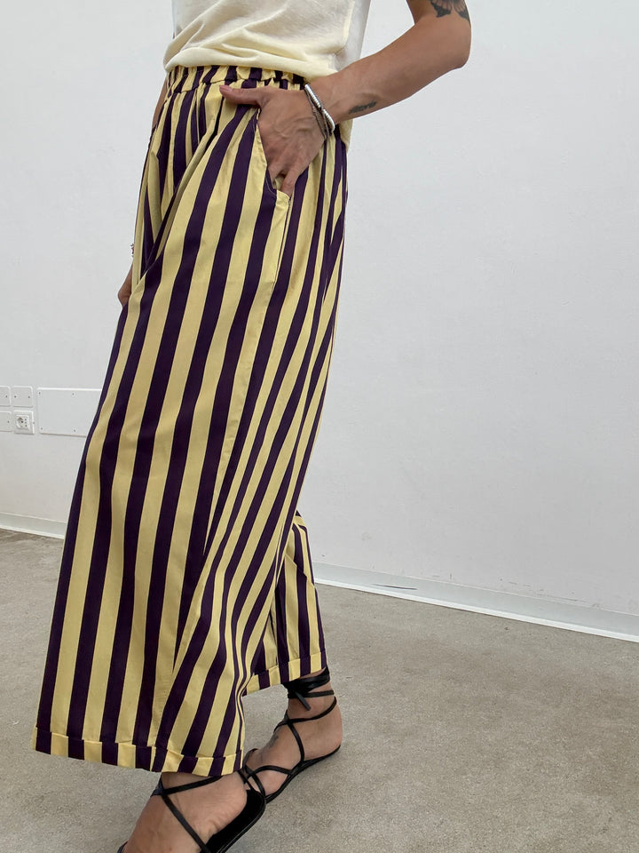 PANTALONE OLIMPIA RIGA LIMONE/VIOLA