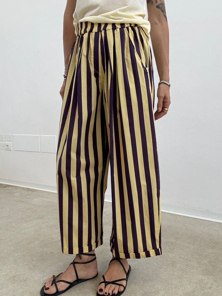 PANTALONE OLIMPIA RIGA LIMONE/VIOLA