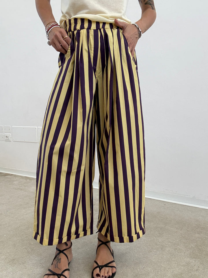 PANTALONE OLIMPIA RIGA LIMONE/VIOLA