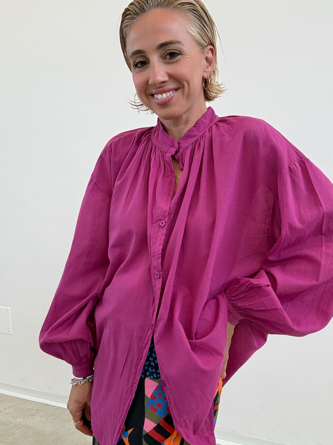 CAMICIA MUSSOLA MAGENTA