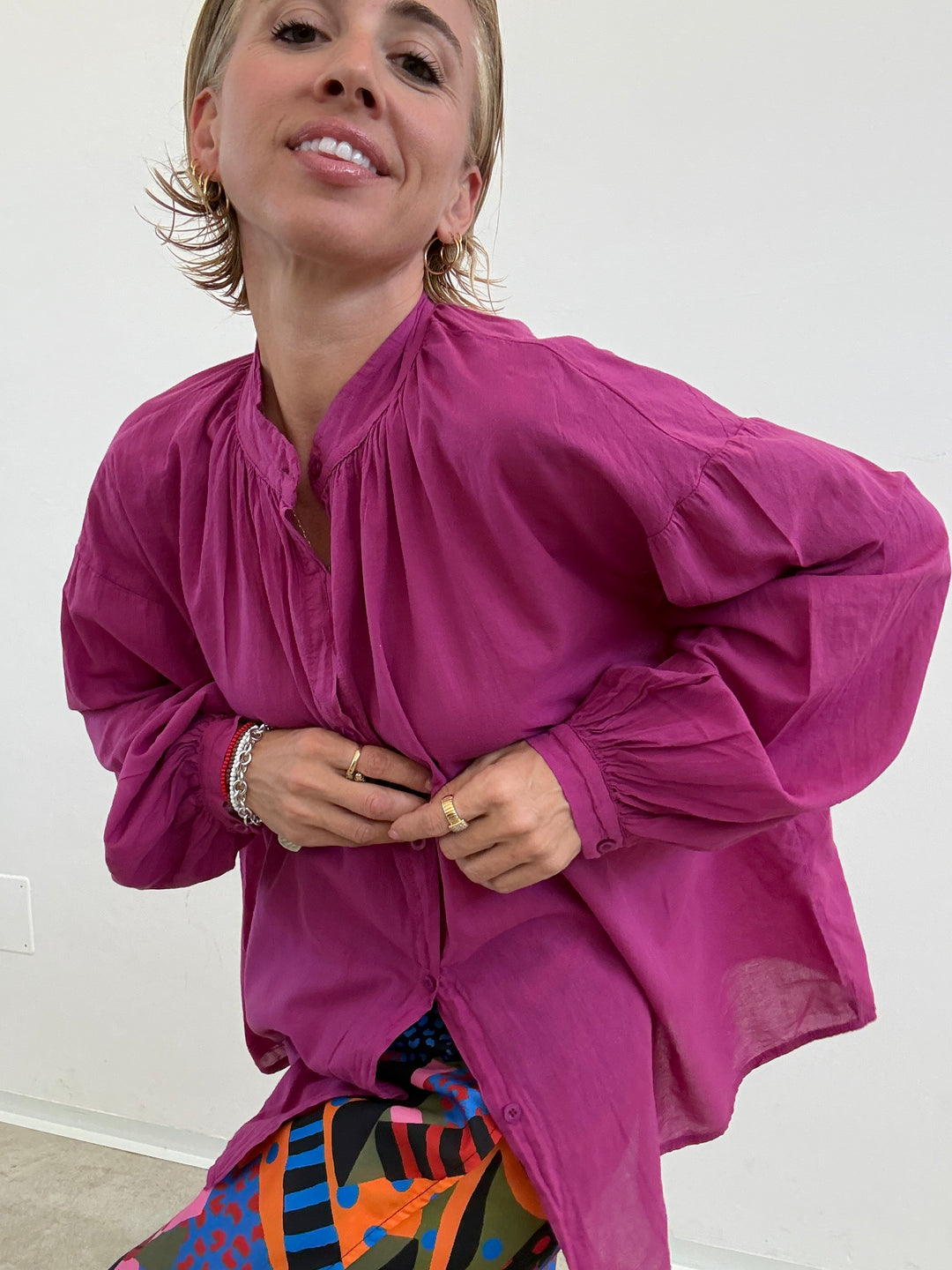 CAMICIA MUSSOLA MAGENTA