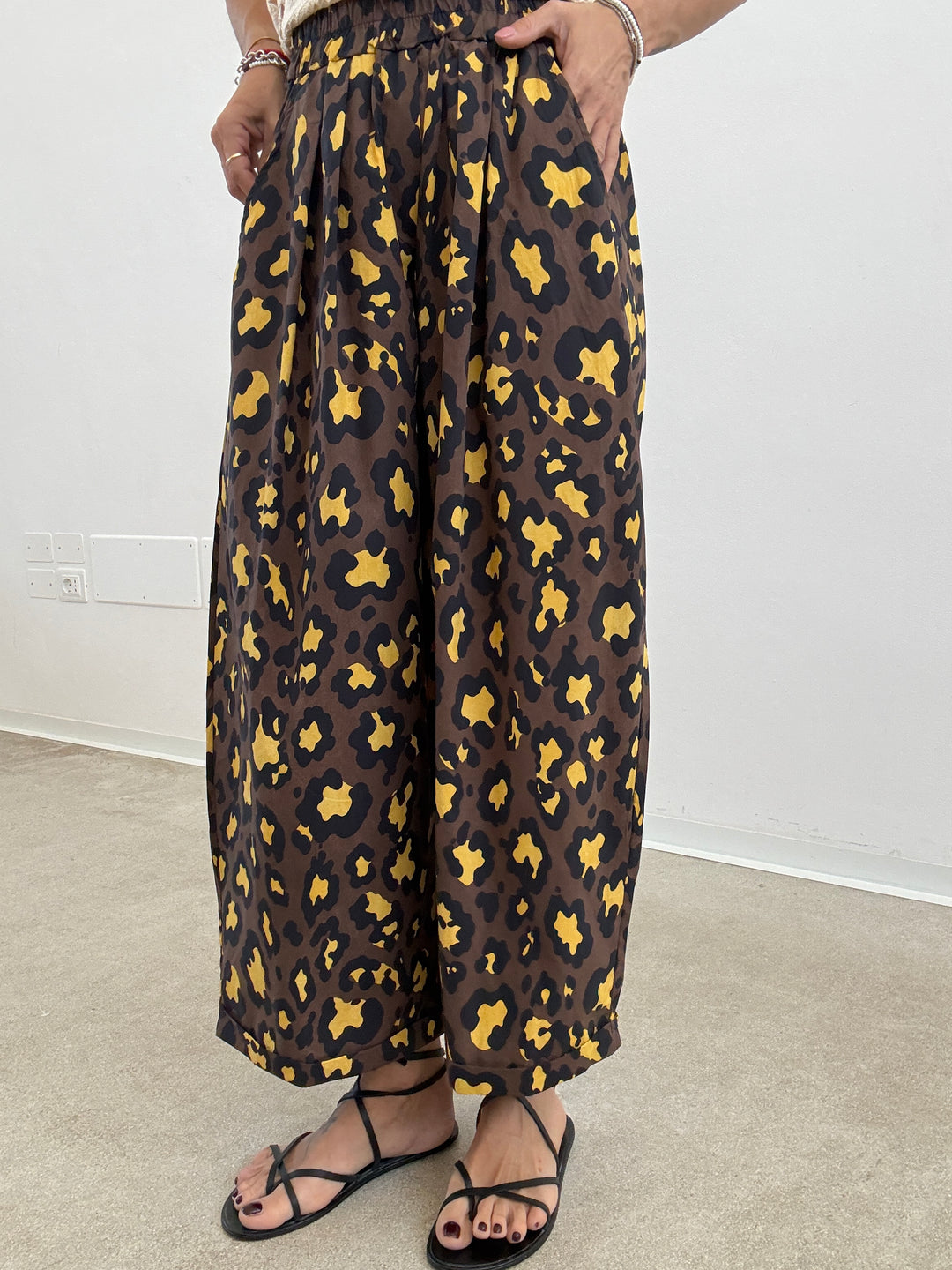 PANTALONE OLIMPIA MACU CIOCCO/GIALLO