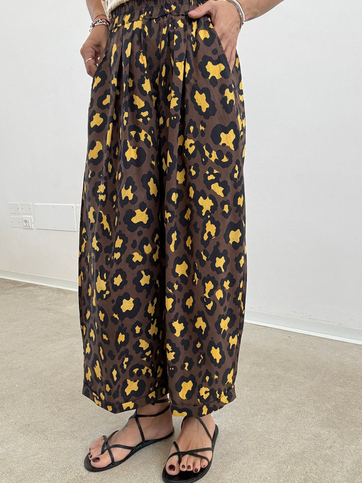 PANTALONE OLIMPIA MACU CIOCCO/GIALLO