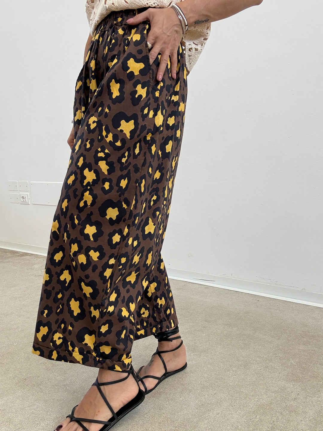PANTALONE OLIMPIA MACU CIOCCO/GIALLO