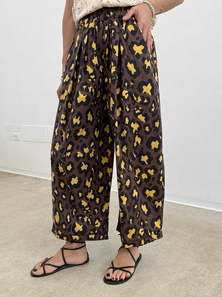 PANTALONE OLIMPIA MACU CIOCCO/GIALLO