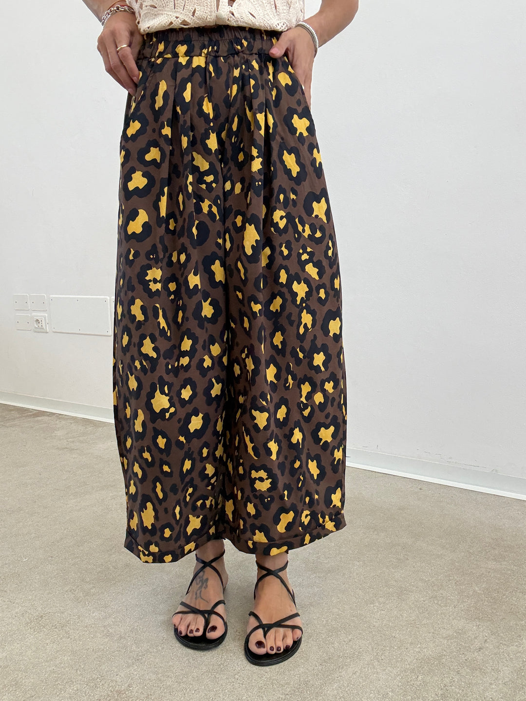 PANTALONE OLIMPIA MACU CIOCCO/GIALLO