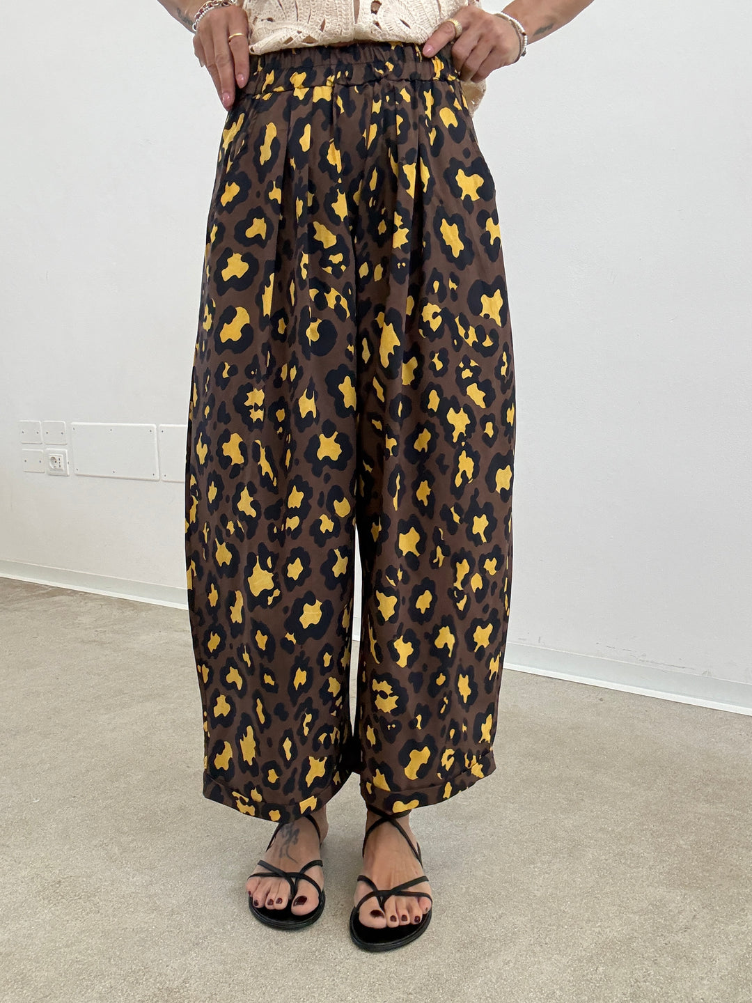 PANTALONE OLIMPIA MACU CIOCCO/GIALLO