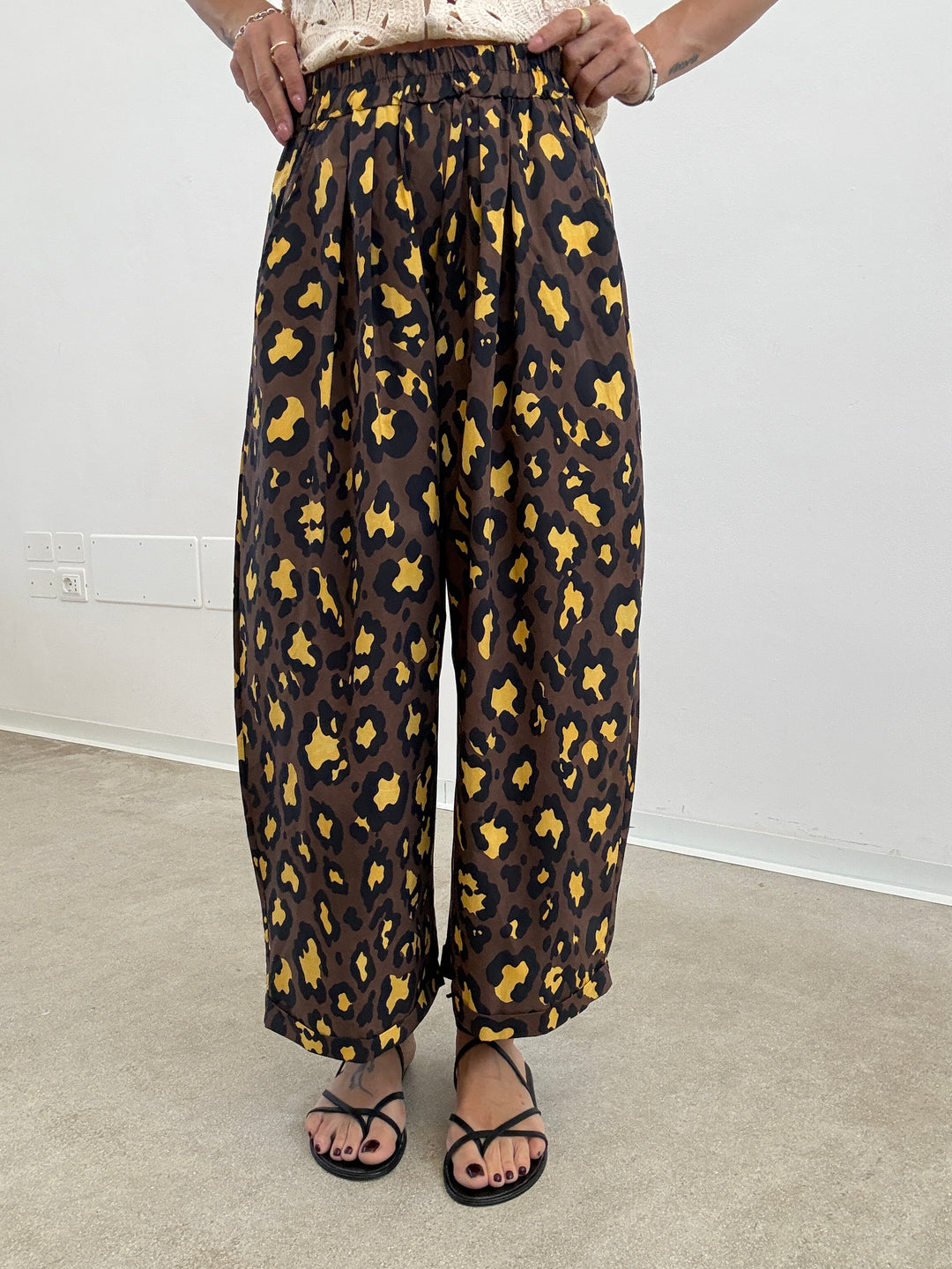 PANTALONE OLIMPIA MACU CIOCCO/GIALLO