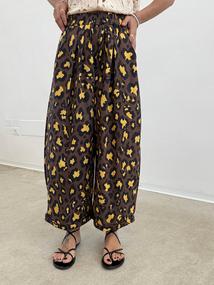 PANTALONE OLIMPIA MACU CIOCCO/GIALLO