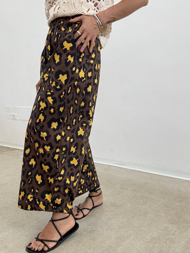 PANTALONE OLIMPIA MACU CIOCCO/GIALLO